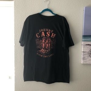 2X Johnny Cash Walk the Line Black Tee